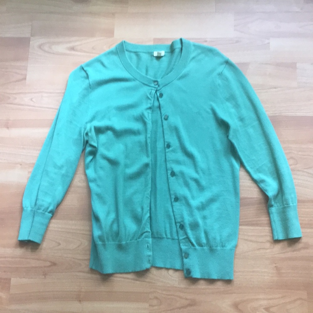 Green cotton cardigan